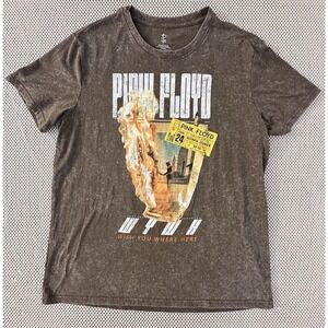 Pink Floyd Graphic T Shirt Wish You Were‎ Here Men Size L 1975 Concert Throwback